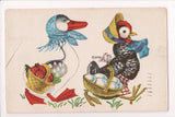 Easter - Anthropomorphic, fantasy dressed, upright ducks postcard - CP0625