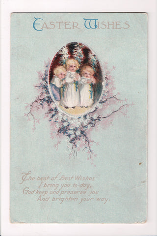 Easter - little kids holding flowers, may be unsigned Clapsaddle - CP0654