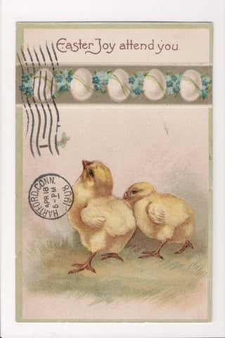 Easter - little chicks - International Art Publishing Co @1908 postcard - D04337