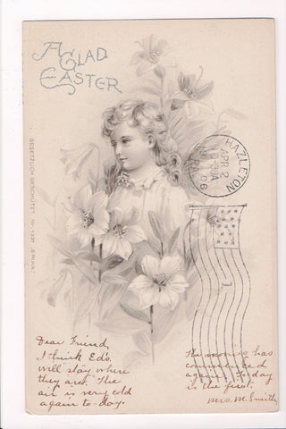 Easter - Gesetzlich Geschutzt nr 1337 ERIKA, pretty girl postcard - EP0060