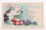 Eater - Black and white rabbit with colored eggs #1582B - I04166