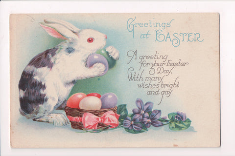 Eater - Black and white rabbit with colored eggs #1582B - I04166