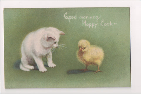 Easter - little white kitty, yellow chick - Easter Series No 116 - SH7373
