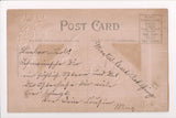 Easter - 4 rabbits near wooden rake and basket postcard - SL2050
