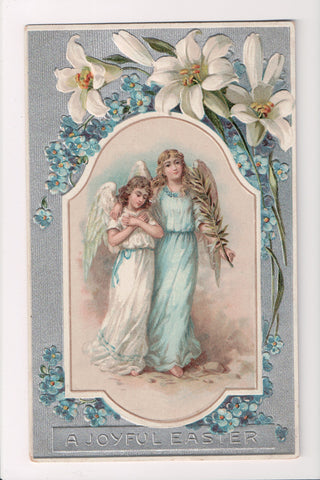 Easter - 2 Angels, one in white with blue sash other in blue gown - SL2185