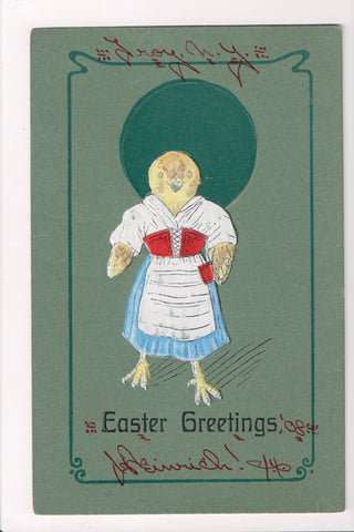 Easter - Anthropomorphic, dressed, fantasy, chicks upright postcard - w00143
