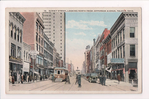 OH, TOLEDO - SUMMIT ST, cop in street, DENTIST and other signs - F03157