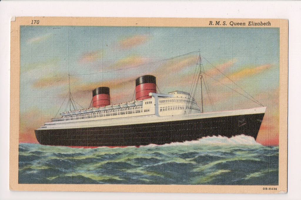 Ship Postcard - QUEEN ELIZABETH, RMS - F17023