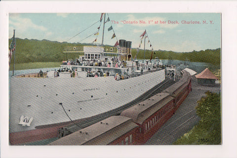 Ship Postcard - ONTARIO No 1 in Charlotte, NY - F17084