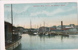 MA, So Boston - Lawleys Ship Yards from water postcard - F17428