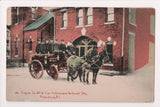 RI, PROVIDENCE - Fire Engine Co No 14 wagon, men postcard - FF0004