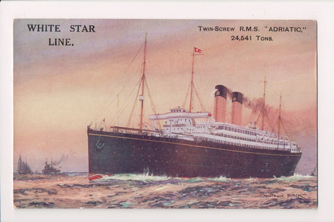 Ship Postcard - ADRIATIC, RMS Twin Screw - White Star Line (original SOLD) FF0006