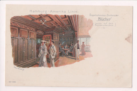 Ship Postcard - BLUCHER - Hamburg-Amerika Linie (original SOLD) - FF0007