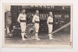 Circus postcard - Barnum Circus wagon, men (original SOLD) FF0013