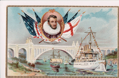 Famous People Postcard - Henry Hudson Memorial Bridge to be erected - FF0017