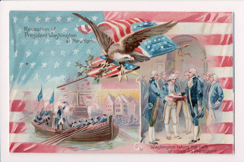 Famous People Postcard - President Washington taking oath - FF0019