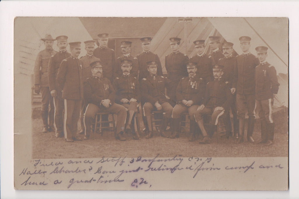 Military Postcard - US Military men - 3rd Infantry - 1905 RPPC - FF0022