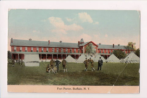 NY, BUFFALO - Fort Porter, tents, military men @1913 - FF0024