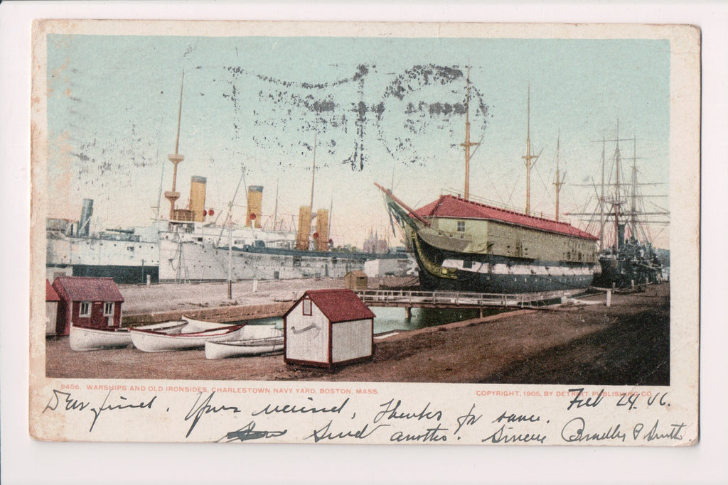 Ship Postcard - OLD IRONSIDE and warships - Detroit Pub Co - FF0025