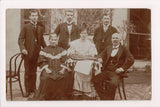 Music Postcard - lady with Lap Harp / Dulcimar - Budapest RPPC - FF0027