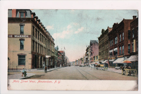 NY, Amsterdam - Main St West scene - The Warner - postcard - FF0030