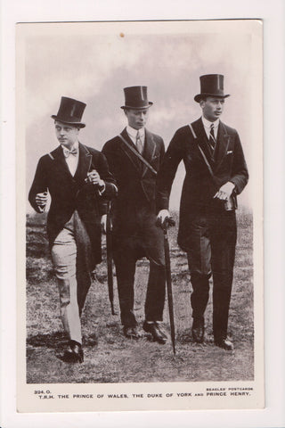 People - Male postcard - Prince of Wales, Duke of York, Prince Henry RPPC - FF0