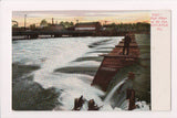 WI, Appleton - Fox River, man on dam, Lake Superior Knitting Works - FF0035