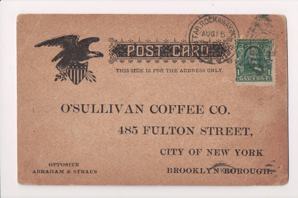 NY, Brooklyn - O'Sullivan Coffee Co Advertising postcard - FF0038