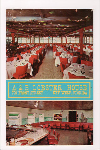 FL, Key West - A and B Lobster House, 700 Front St, vintage postcard - JJ0871
