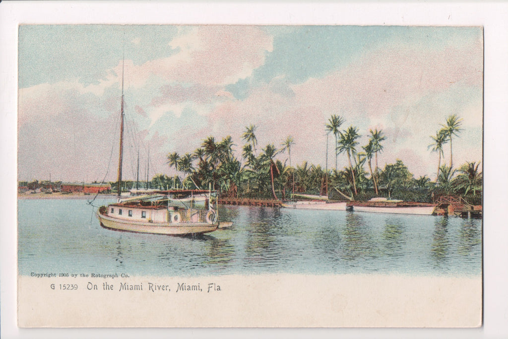 FL, Miami - Miami River, vintage Rotograph postcard - A07185