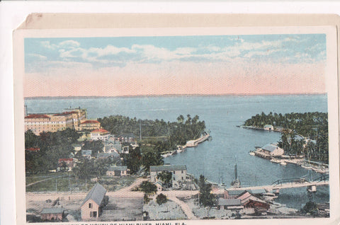 FL, MIAMI - birds eye view - Artino postcard - C08685 **DAMAGED / AS IS**