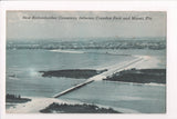 FL, MIAMI - New Rickenbacker Causeway, aerial view, postcard - cr0160