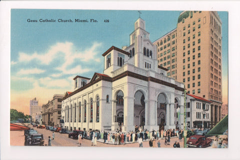 FL, Miami - Gesu Catholic Church, vintage postcard - w00878