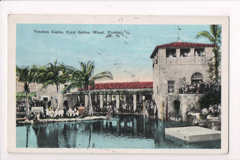 FL, MIAMI - Venetian Casino, Coral Gables - w00910 - postcard **DAMAGED / AS IS*
