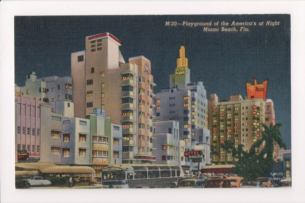 FL, MIAMI BEACH - Hotel Maxine, Deland, city buses (original SOLD) C-0120