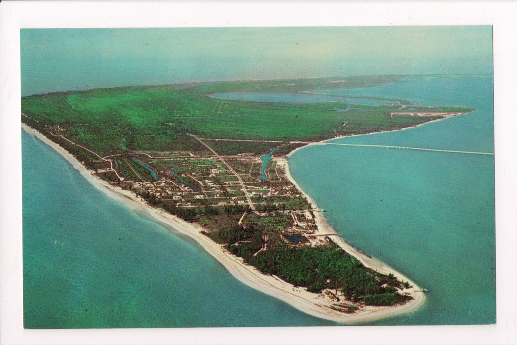 FL, Sanibel Island - Aerial showing new Bridge and causeway postcard - F03035