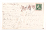 4th of July -  Young kids, dog with firework in mouth - @1911 postcard - E10271