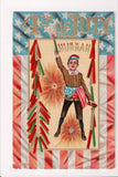 4th of July - Hurrah, fireworks - @1910 postcard - E10328