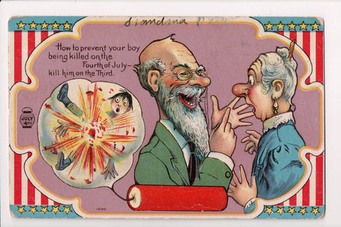4th of July - How to prevent your boy being killed - Joke postcard - w02162