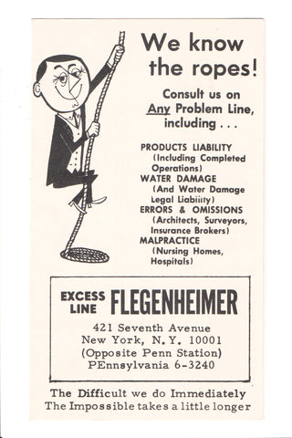 NY, NEW YORK CITY - FLEGENHEIMER advertisement postcard - 605066