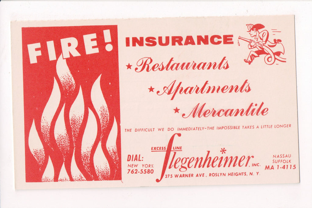NY, Roslyn Heights - FLEGENHEIMER, INC advertisement - FIRE Ins - 605068
