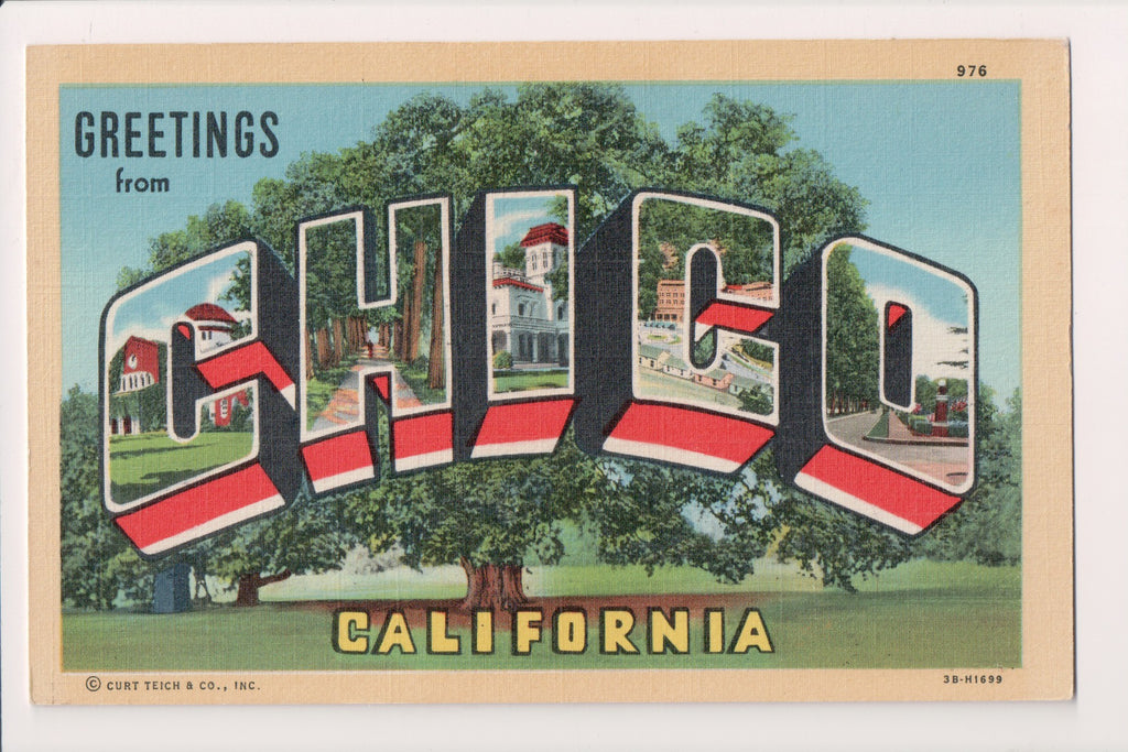 CA, CHICO - Large Letter greetings - Curt Teich - G03101