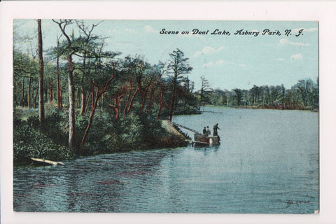 NJ, ASBURY PARK - Deal Lake scene about 1908 postcard - G03192