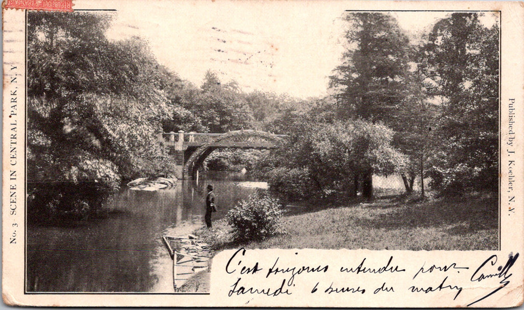 NY, CENTRAL PARK - 1906 postcard pub by J Koehler - G06063