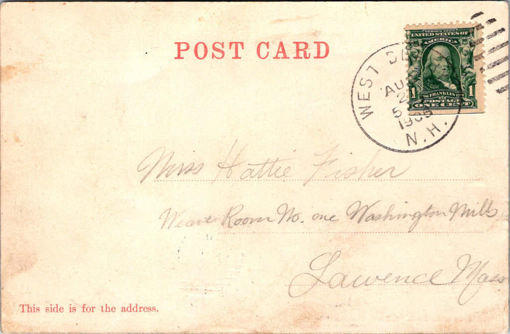 NH, East Derry - Street scene, house - 1906 L W Rand card - G06122