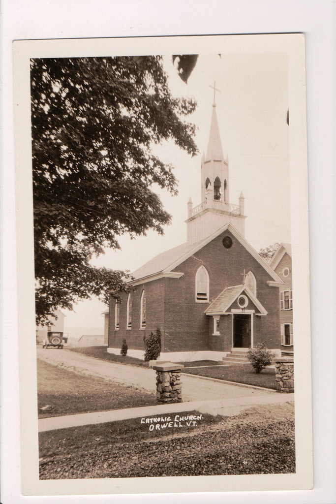VT, ORWELL - Catholic Church - Father Valmore sender - RPPC - G17163