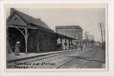 NJ, Orange - Highland Ave Station, RR Depot - 1912 postcard - G17179