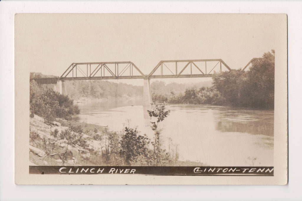 TN, CLINTON - railroad Bridge over the Clinch River - RPPC - G17183