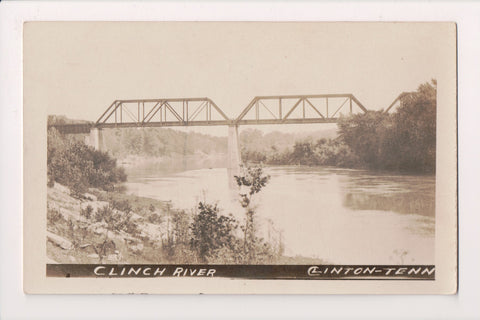 TN, CLINTON - railroad Bridge over the Clinch River - RPPC - G17183