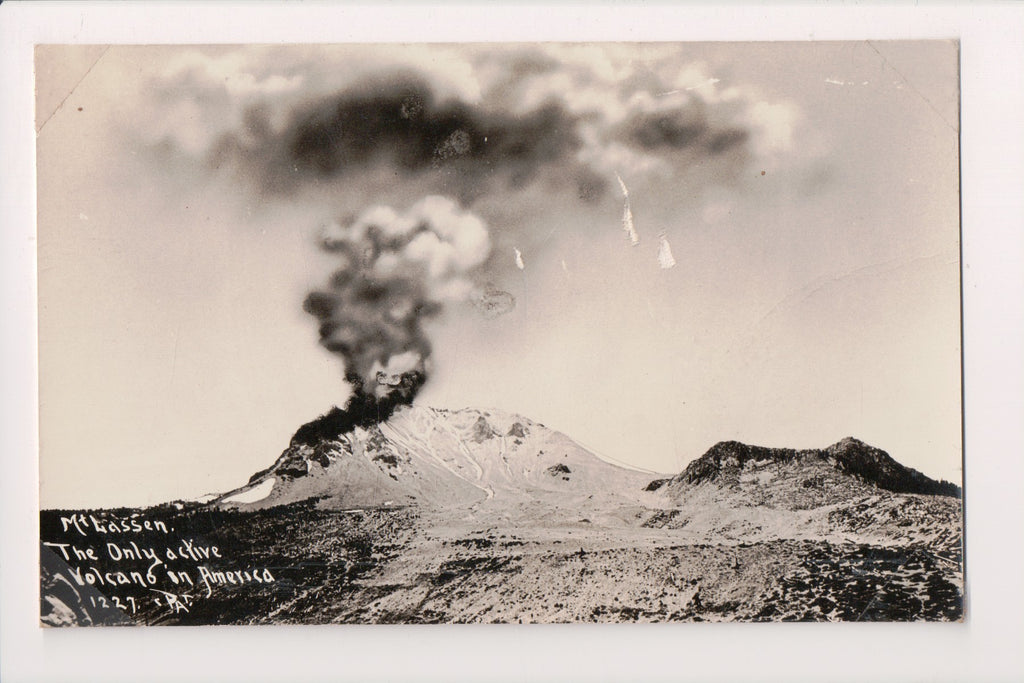 CA, MT LASSEN - ONLY ACTIVE VOLCANO in America postcard, RPPC - G17187
